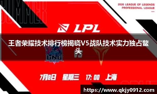 王者荣耀技术排行榜揭晓V5战队技术实力独占鳌头