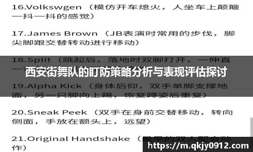 西安街舞队的盯防策略分析与表现评估探讨