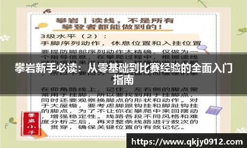 攀岩新手必读：从零基础到比赛经验的全面入门指南